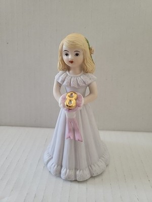 Vintage Enesco 8 Year Old Growing Up Birthday Blonde Girl Figurine