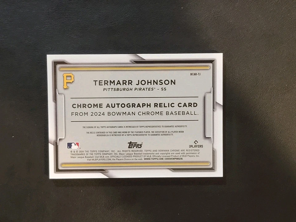 2024 Bowman Chrome - Chrome Auto Relics #BCAR-TJ Termarr Johnson /50 Gold - Image 2 of 2