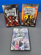 PS2 PLAYSTATION 2 GUITAR HERO II 2 + III 3 LEGENDS ROCK + ROCKS THE 80's 80s LOT