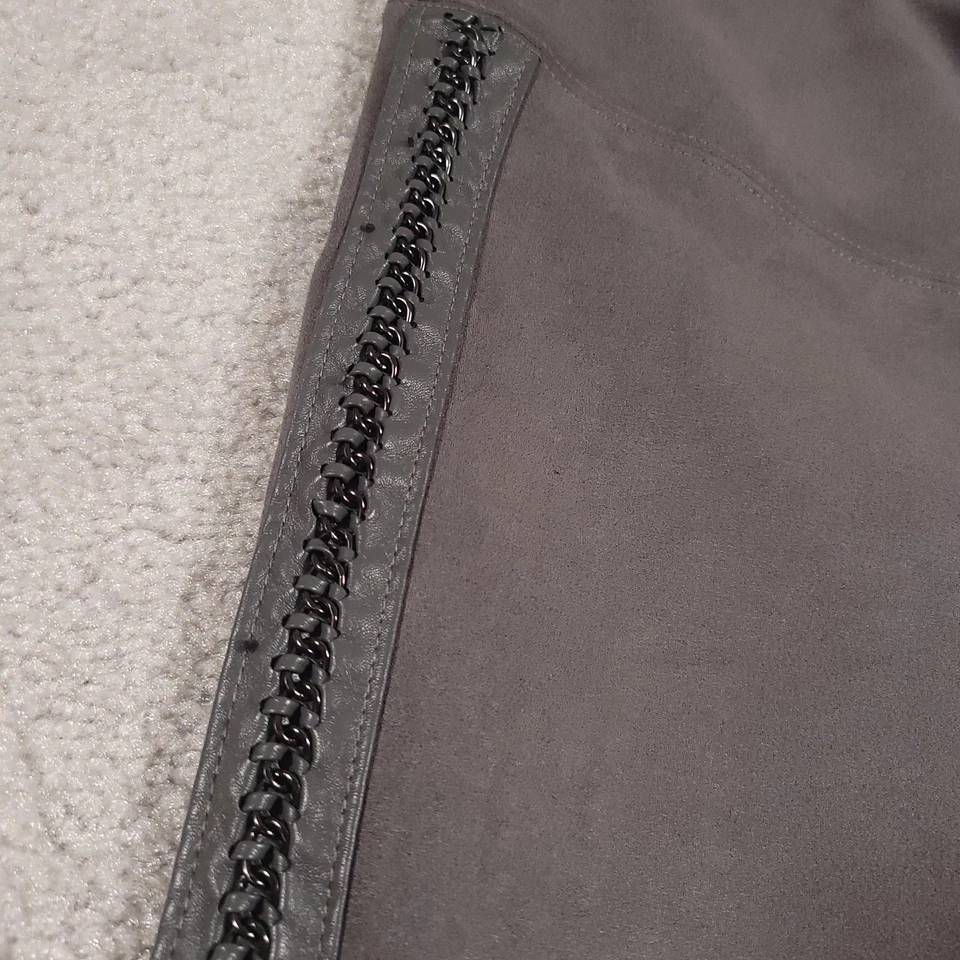 Legging Casa Blanca Mercado Negro Mujer 8 Imitación Gamuza Cadena Ribete Pantalones Pasarela Foto 4 de 4