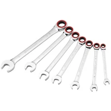 Powerbuilt 7 Piece Metric 100 Tooth Ratcheting Combination Wrench Set - 642762