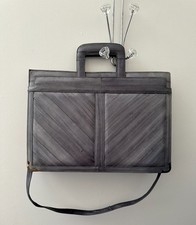 Genuine EELSKIN Leather Briefcase Attache Case Portfolio Laptop gray purse Korea