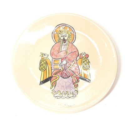 St. Matthew Book of Kells Painted Plate 9'' Bray Design Ireland Vintage
