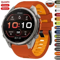 Quickfit Silicone Band Strap For Garmin Fenix 9 8 7X 7 6X 6 Pro 5X 5 965 955 970