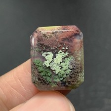 Scenic Moss Agate Cabochon 16x13x4mm High Quality 10 ct