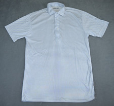 Collars Co. Men's Medium Short Sleeve Polo Shirt Blue White