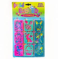 Vintage Lisa Frank Stationary Stencil Set Easter Colorful 27pc Sealed NOS 90s