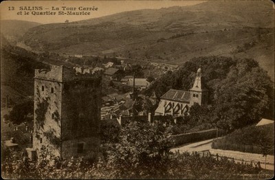 Salins La Tour Carree St Maurice vintage postcard s983