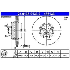 Bremsscheibe vorne links f�r BMW X3 G01 X4 G02 X5 G05 X6 G06 X7 G07 Z4 id60544