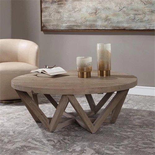 Uttermost Kendry Coastal Elm Wood Coffee Table in Natural Finish - Picture 5 of 7