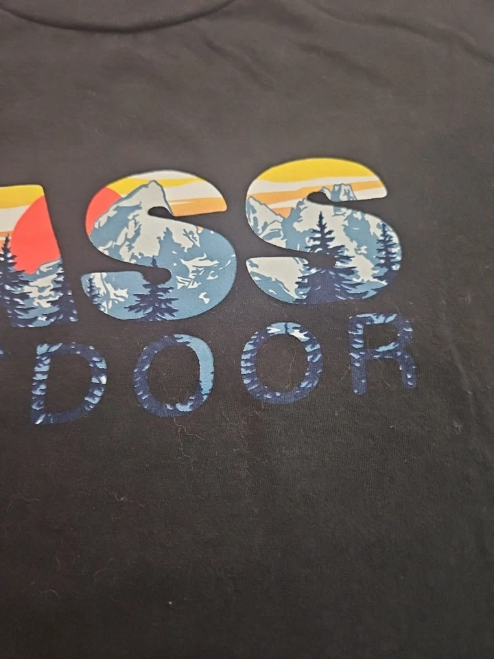 Bass Outdoor Mountain Graphic Crew Neck Short Sleeve Men's T-Shirt XL Black - Image 4 of 4