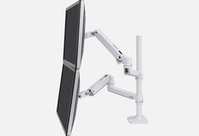 Ergotron LX 45-509-216 Dual Stacking Monitor Arm VESA Desk Mount - White