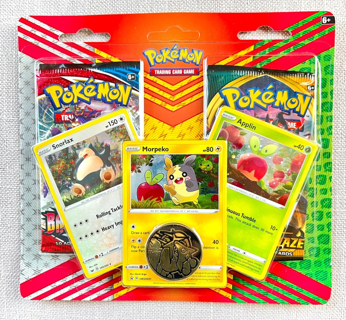 Pokémon TCG: Snorlax, Morpeko & Applin Cards with 2 Booster Packs