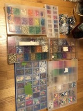 Kids Beads Pony Plastic Cases, Colorful Rainbow Assorted lot used