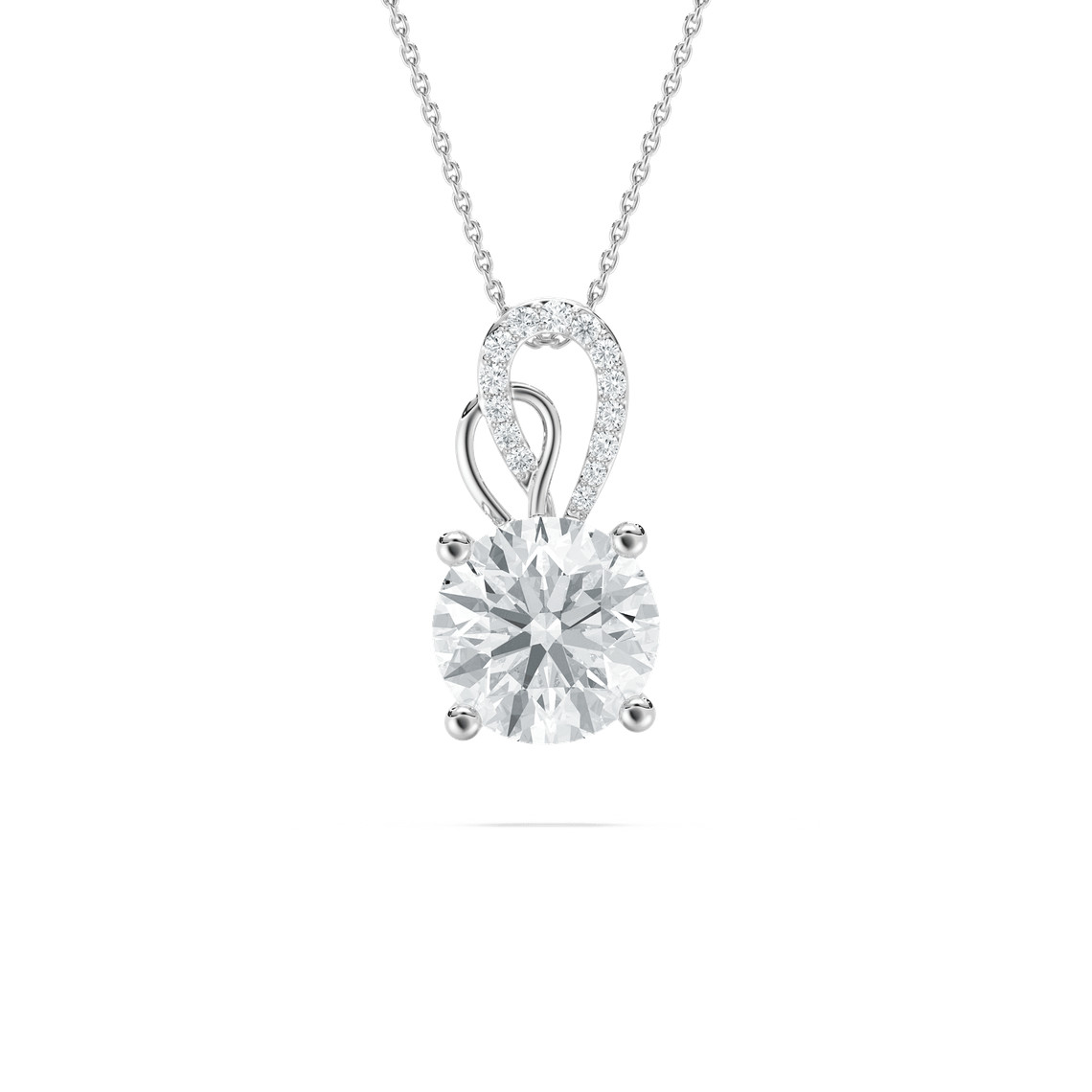 3.08ct CVD Lab Grown Diamond Necklace in 14K Yellow Gold for Women