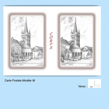 CP M 38220-416 POSTCARD 2 DRAWINGS 38 BODY