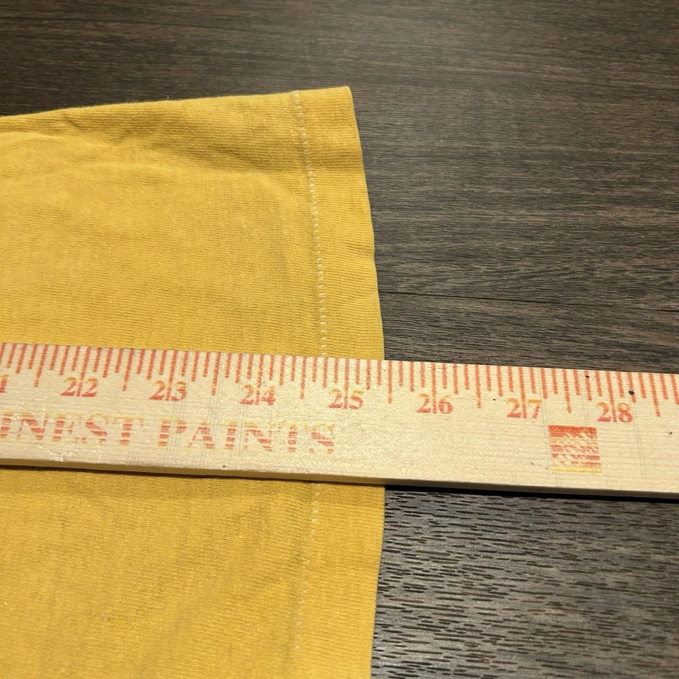 复古 20 世纪 70 年代末阿迪达斯图形 T 恤男式 S 美国制造单针黄色 — 第 4/4 张图片