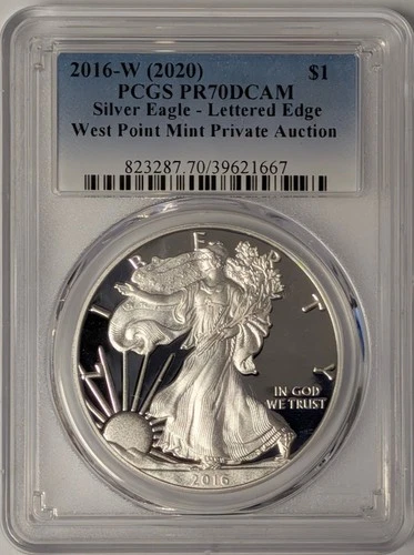2016 W 2020 Proof American Silver Eagle PCGS PR70 Private Auction - A477