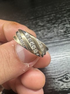 14K White/Yellow Gold Men's Diamond Wedding Band 4.6 Grams Size 10.5 .25 💎