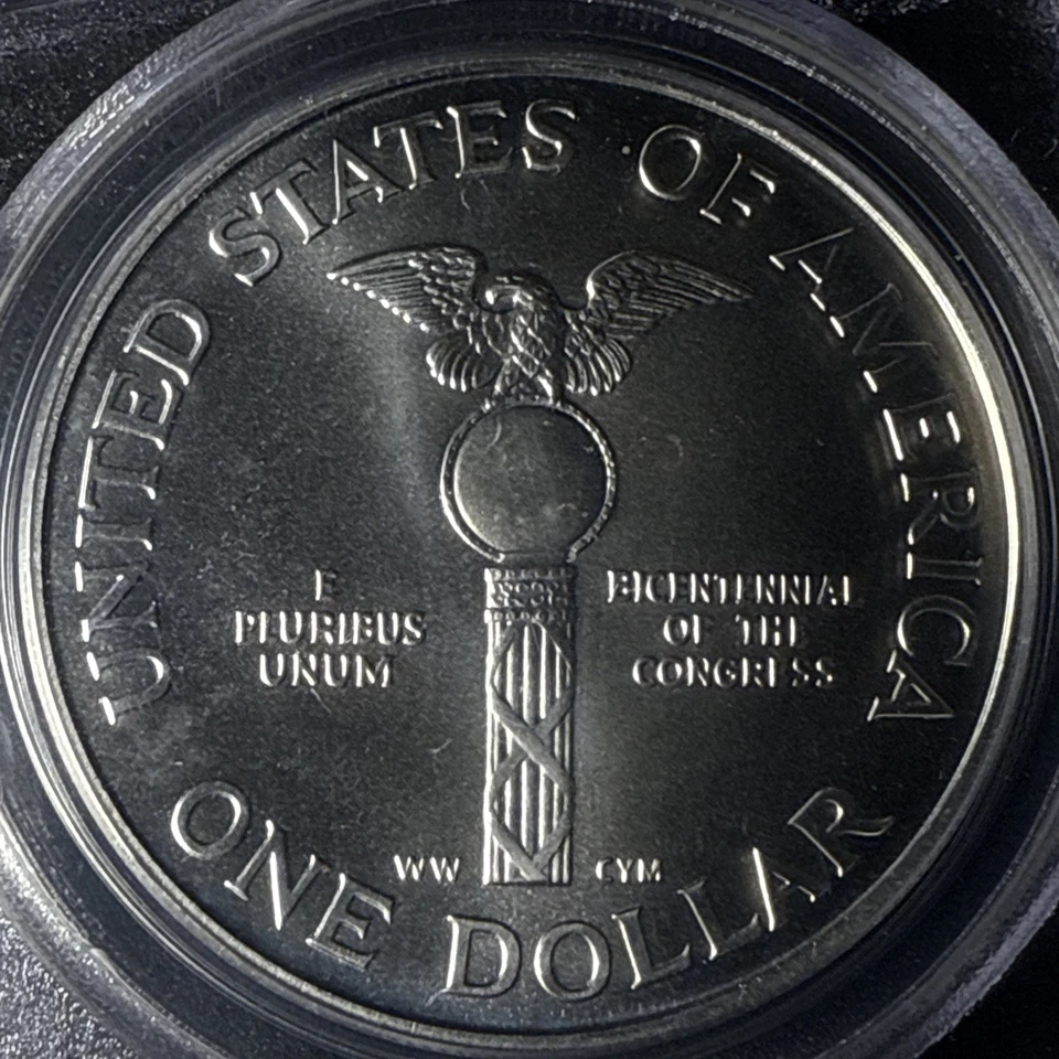 PCGS MA 69 1989-D CONGRESS COMMEMORATIVE SILVER DOLLAR $1 - A STUNNING COIN !! - Image 2 of 4