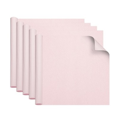 5 Sheets Gift Wrapping Paper, 23.6'' x 23.6'' Stone Textured Paper, Soft Pink