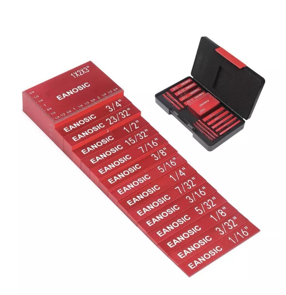 EANOSIC 15pc Precision Aluminum Setup Blocks Height Gauge Set for Machining