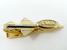 Vintage Raytheon SMA Missile Tie Bar Clip Gold Tone Men's Aviation Jewelry