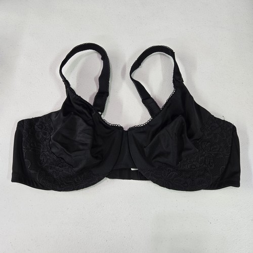 Olga Women Bra 40D Black Adjustable Strap Underwired Lace Unlined