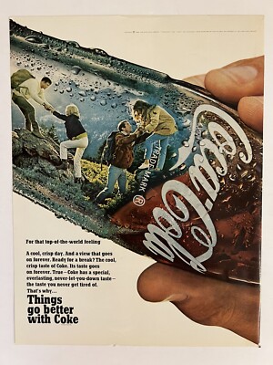 Coca-Cola 1969 Life Print Add 10.5x13.5  Things Go Better With Coke 