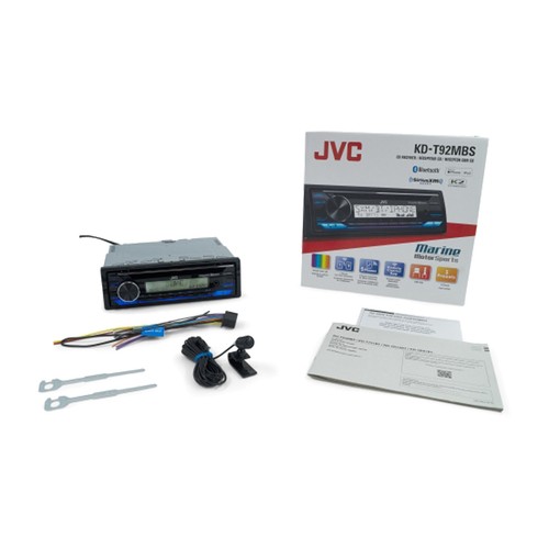 JVC KD-T92MBS Single DIN Marine Bluetooth USB AUX AM/FM SiriusXM CD Receiver - Picture 9 of 10