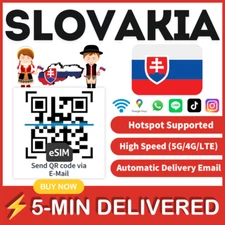 [eSIM] Slovakia eSIM e-SIM card Travel Sim card Tarjeta eSIM Dato Data only 🛜A+