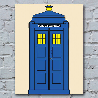 Adesivo Murale Tardis Di Doctor Who, Maxi Adesivo In Vinile Per Pareti, 110x59 Cm, Blu - 2
