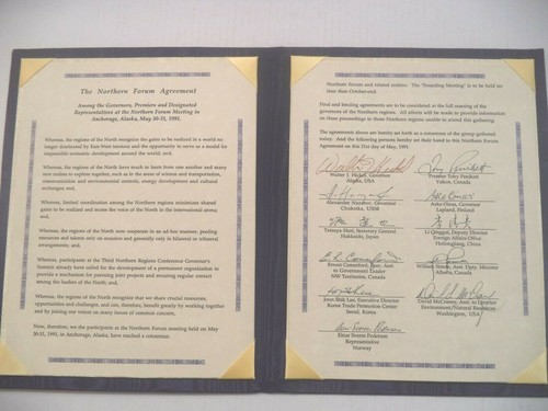 The Northern Forum Agreement 1991 Anchorage, Alaska Collectors History - Picture 4 of 4