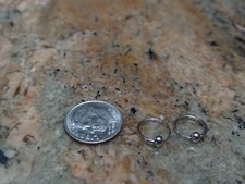 14k White Gold 10mm Endless Hoop Earrings w/3mm White Gold Bead