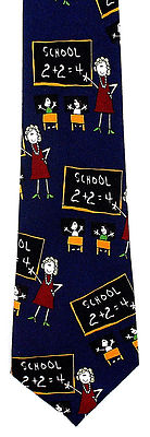Basic Math Men's Necktie School Teacher Teaching Education Blue Neck Tie 