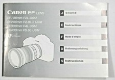 Canon EF 135mm F2 L USM Lens original Instruction Manual Guide