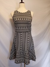 Anne Talor Loft Sleeveless For And Flare Dress Black White Sz 2P