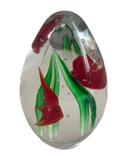 Dynasty Gallery Paperweight Heirloom Collectible Sea Life Fish Art Glass 2 3/4”