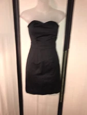 H&M Women's Little Black Strapless Sheath Dress Zipper Mini Dress Size 2