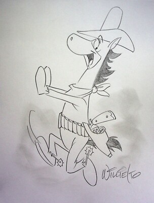 The Quick Draw McGraw Show  Willie Ito Signed Hand Drawn Pencil Animation Art