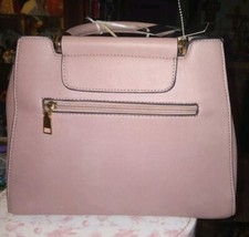 La Terre Fashion Pink Rose Vegan Purse Handbag With Shoulder Strap New With Tag