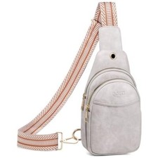Sling Bag for Women Vegan Leather Crossbody Bags Fanny Packs 9 Style 1 - Grey