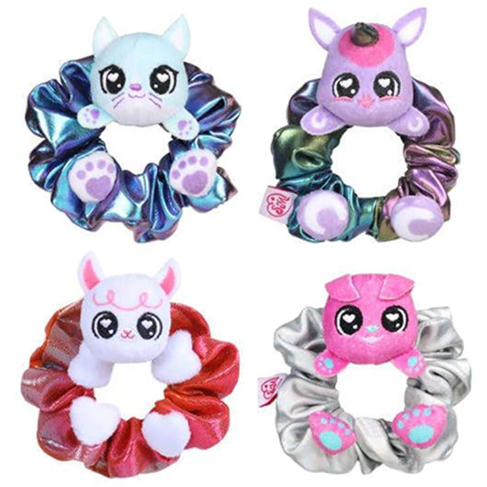 Scrunchmiez Rainbow Glitz - Paquete de 4 coleteros para el pelo con diseño de tr