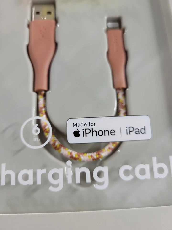 6 Pack Charging Cable 6-Inch 8-Pin to USB-A Braided Cord for iPad/iPhone - Image 4 of 4