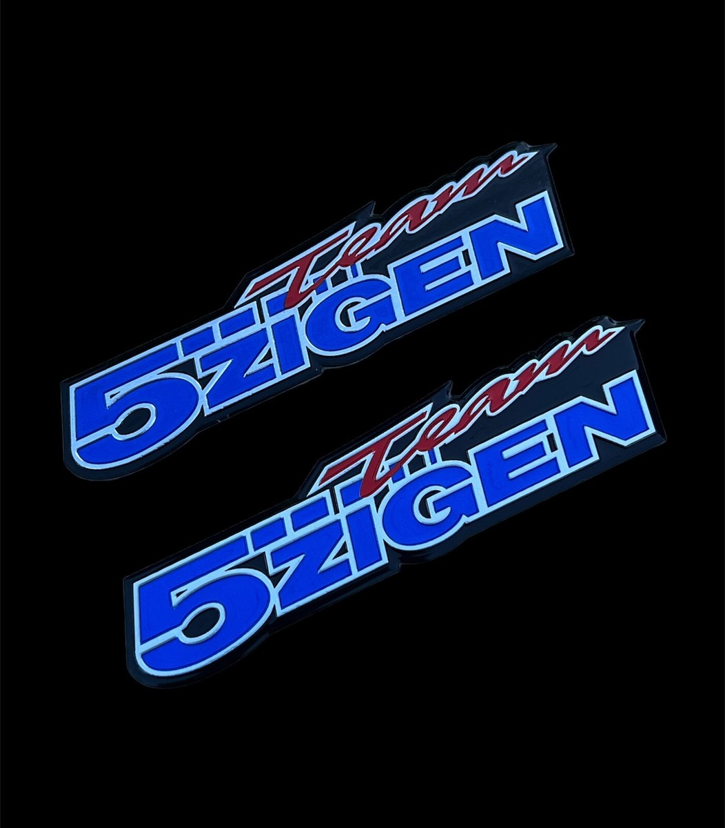 2 Fender Badge Aluminum Emblems Team 5 Zigen Wheels Rims Exhaust