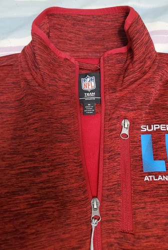 NUEVO NFL SUPERBOWL 53 SB LIII ATLANTA 2015 SUDADERA CHAQUETA SUÉTER AZUL ROJO MED - Imagen 7 de 18