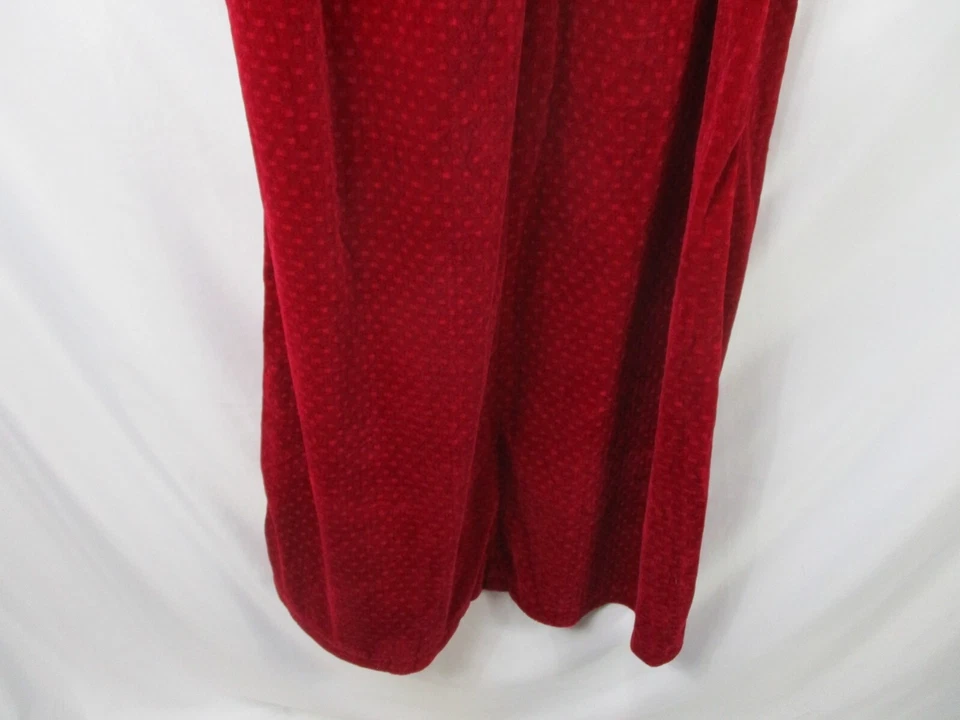 Bata de mujer Contemporary Collections pequeña de terciopelo rojo EE. UU. cremallera cuello manga larga Foto 3 de 4