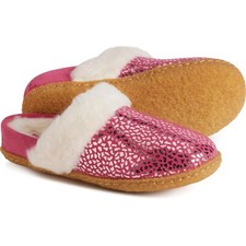 Sorel Nakiska Slide II Faux Fur Slippers Youth Size 6 Cactus Pink FREE SHIPPING