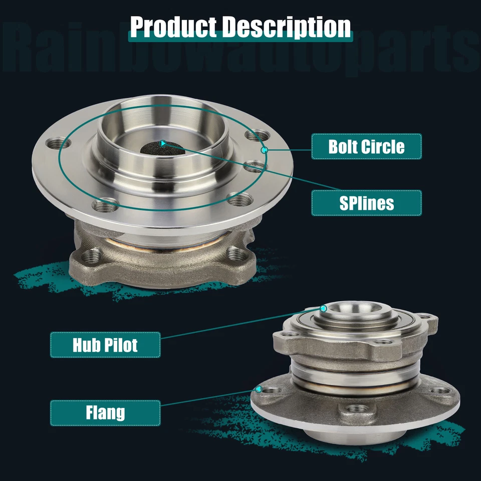 2 подшипника ступицы переднего колеса в сборе с ABS для BMW 745I 750I 750Li 760I 4,8 л - Изображение 3 из 4