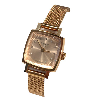 Tissot Lovely Square Rose Mesh Bracelet Women's DIAMOND Watch T0581093345600  | eBay